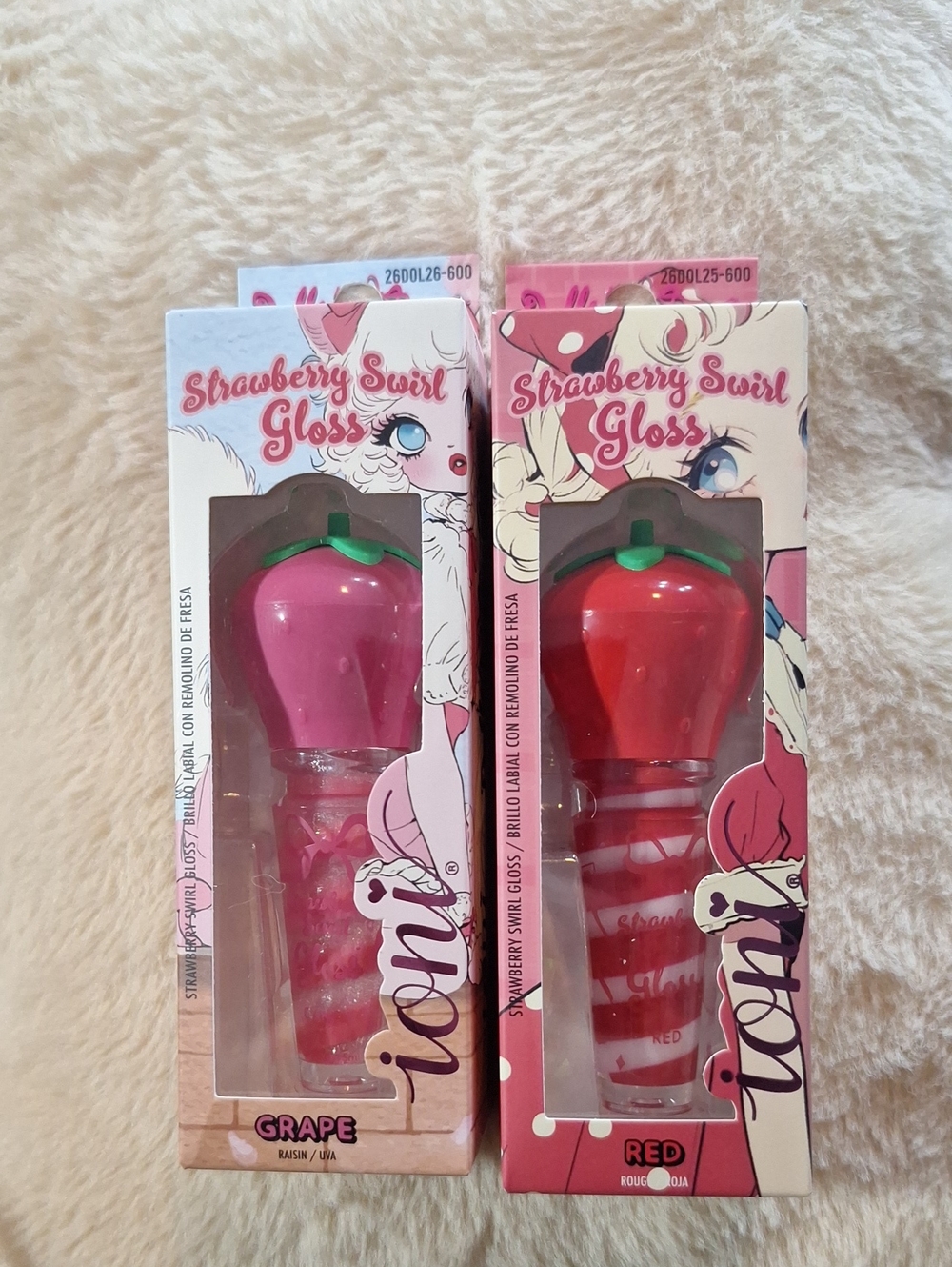 Strawberry Swirl Gloss Duo — Pink (Grape) & Red Lip Gloss
